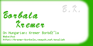 borbala kremer business card